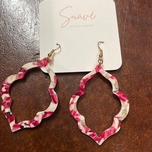 Pink acrylic earrings